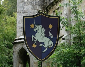 Unicorn Crest Vinyl Sticker - 3" x 4" - Medieval, Unicorn, Whimsigoth, Fantasy