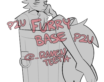 Furry Anthro Base | Sitting in Trashcan