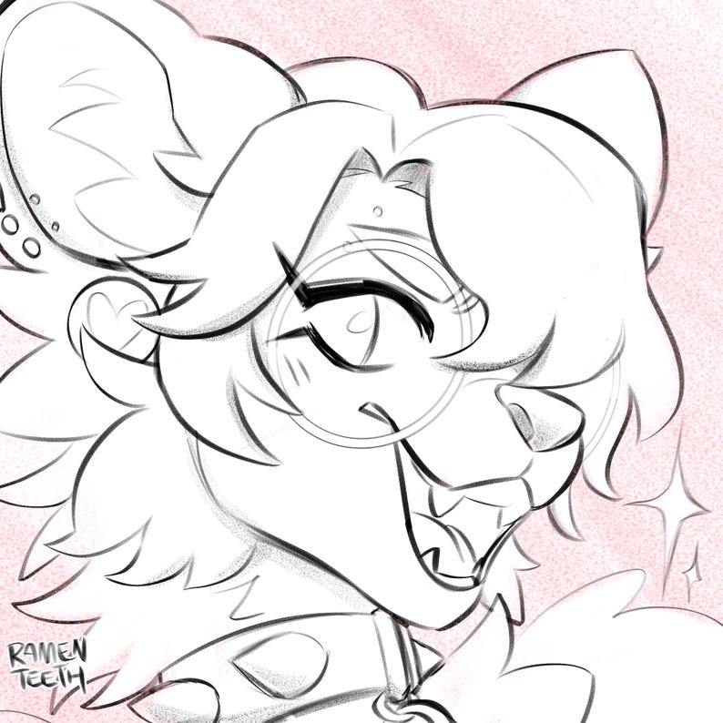 Harige pictogramschets | Fursona pfp | HARIGE COMMISSIE (lees de beschrijving voordat je koopt!) afbeelding 10