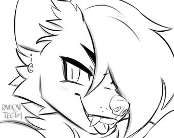 Furry Icon Sketch  | Fursona pfp | FURRY COMMISSION (read description before buying!)