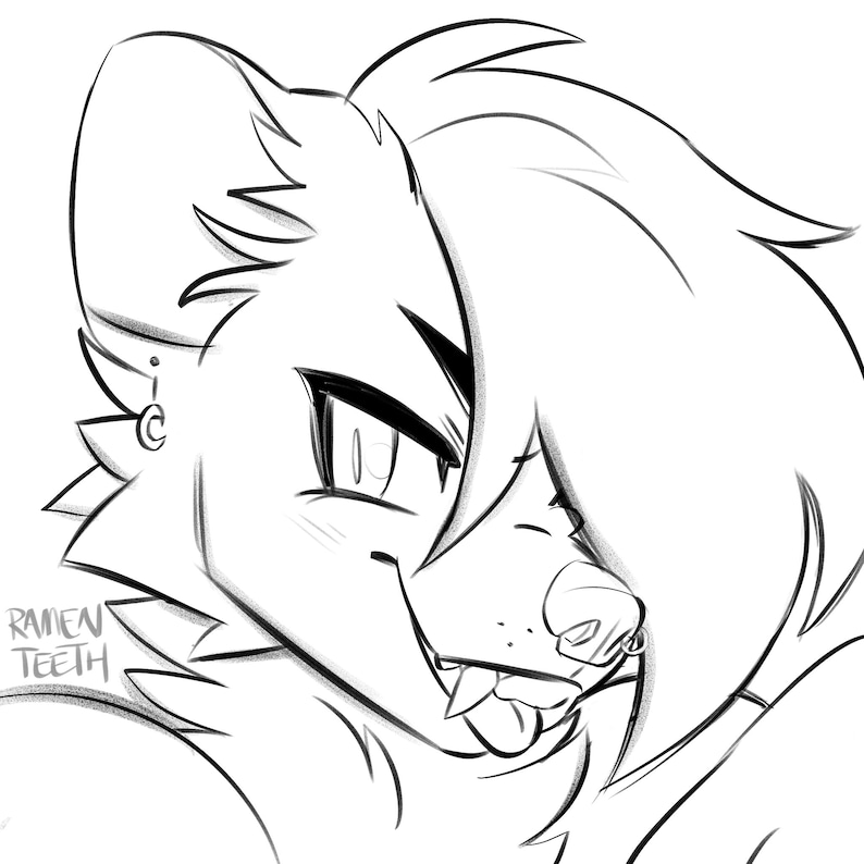 Harige pictogramschets | Fursona pfp | HARIGE COMMISSIE (lees de beschrijving voordat je koopt!) afbeelding 1