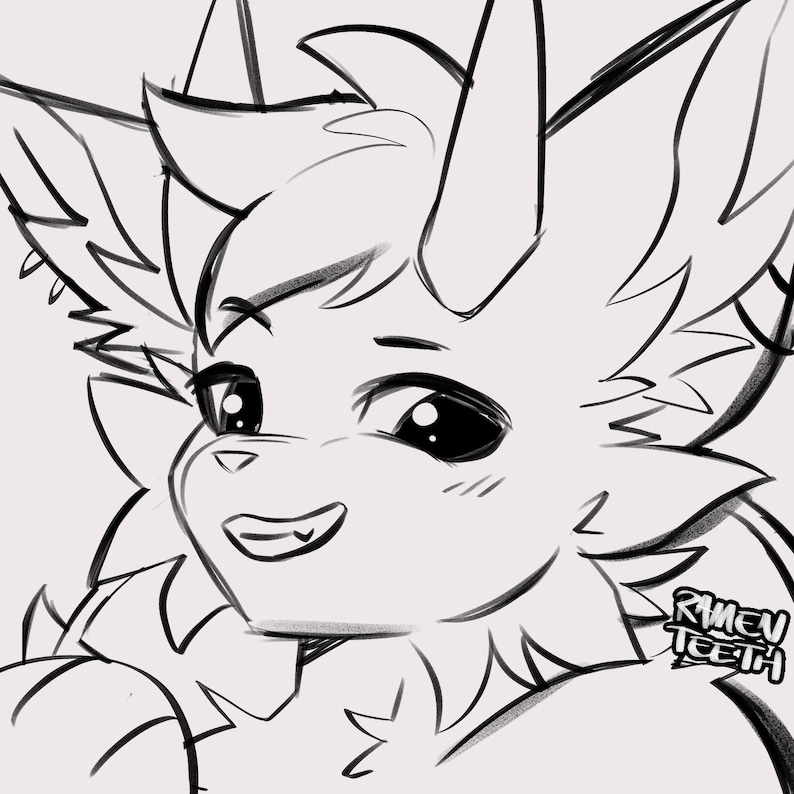 Harige pictogramschets | Fursona pfp | HARIGE COMMISSIE (lees de beschrijving voordat je koopt!) afbeelding 19