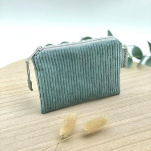 Kosmetiktasche Cord mint, (Gr. S), kleine Schminktasche, kleine Kosmetiktasche Cord, Make up Tasche, Cordtasche, Geldbeutel,schönes Geschenk