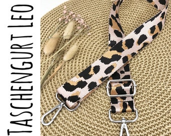 Pocket strap Leo pink shoulder strap pocket strap interchangeable strap for bag Crossbag Leopard