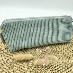 Federmäppchen Cord, mint, Schlampermäppchen, Mäppchen, für Make up, Schule, Uni, Schminktasche, Kosmetiktasche, Federtasche, Etui, Lehrerin