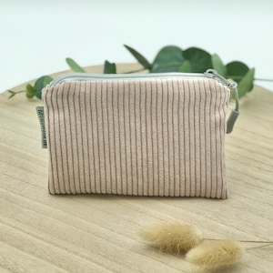Kosmetiktasche Cord (S), rosa, kleine Kosmetiktasche Cord, kleine Schminktasche, kleiner Geldbeutel, Cordtasche, Geschenk für Freundin