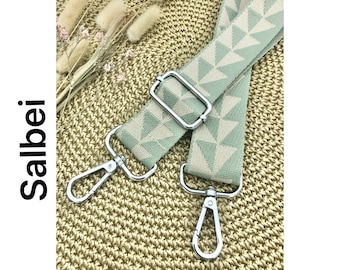 Pocket strap sage patterned, interchangeable strap, shoulder strap for belly bag, shoulder strap for belt bags, delicate green sage