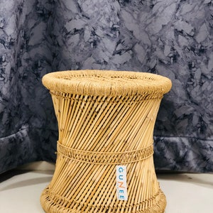 Cane Indian Rattan Stool Ecofriendly, Garden Stool Bamboo/Cane HandmadeGUNEE Made in India image 4