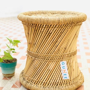 Cane Indian Rattan Stool Ecofriendly, Garden Stool Bamboo/Cane HandmadeGUNEE Made in India image 2