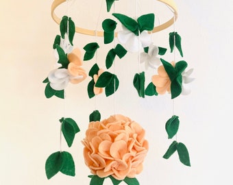 Baby Mobile Flower Pastel Apricot/White