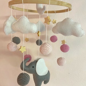 Baby Mobile Elefant Rosa Bild 3