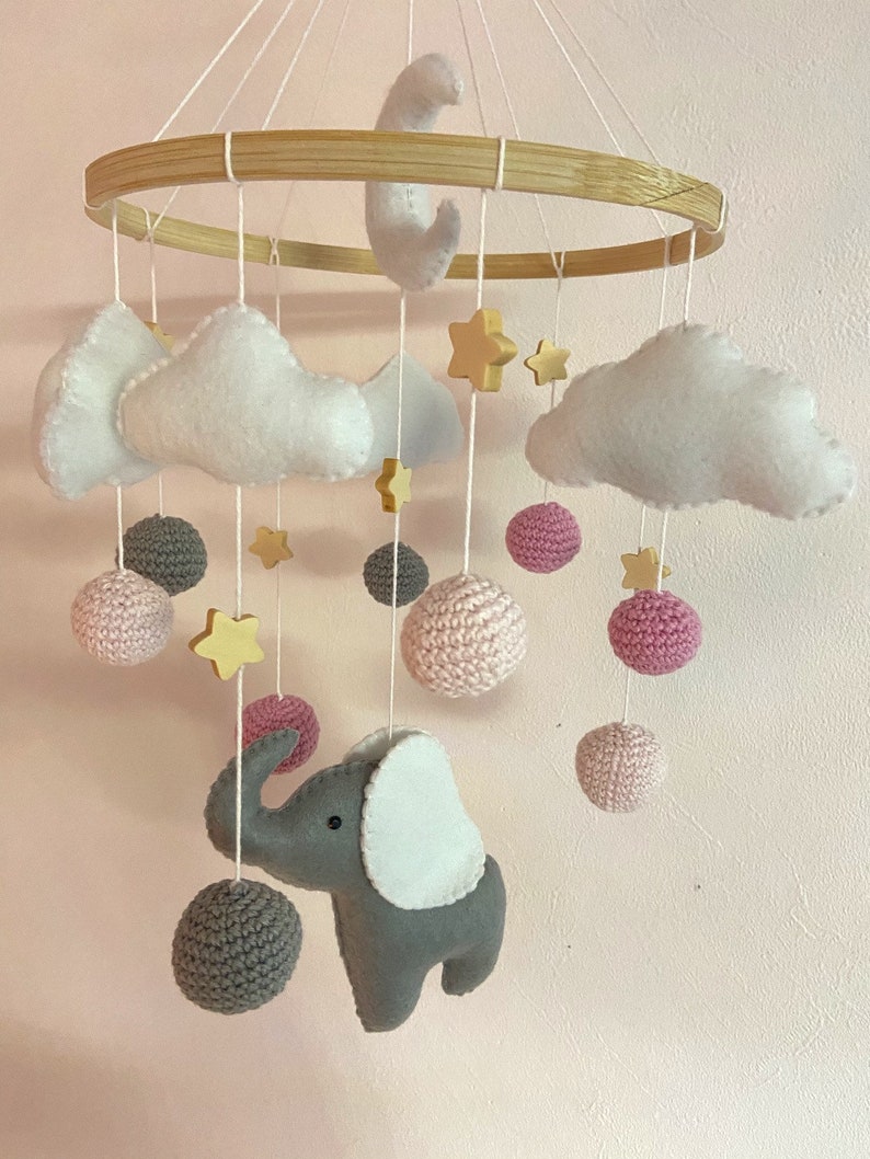 Baby Mobile Elefant Rosa Bild 3