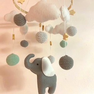 Baby Mobile Elefant Mint Bild 4