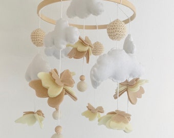 Baby Mobile Schmetterling Beige/Vanille