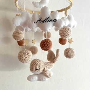 Personalizable Baby Mobile Baby Whale Toffee