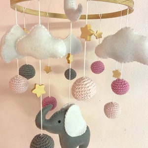 Baby Mobile Elefant Rosa Bild 2