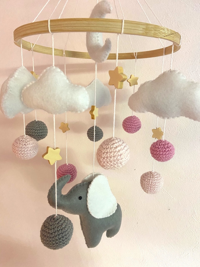 Baby Mobile Elefant Rosa Bild 2