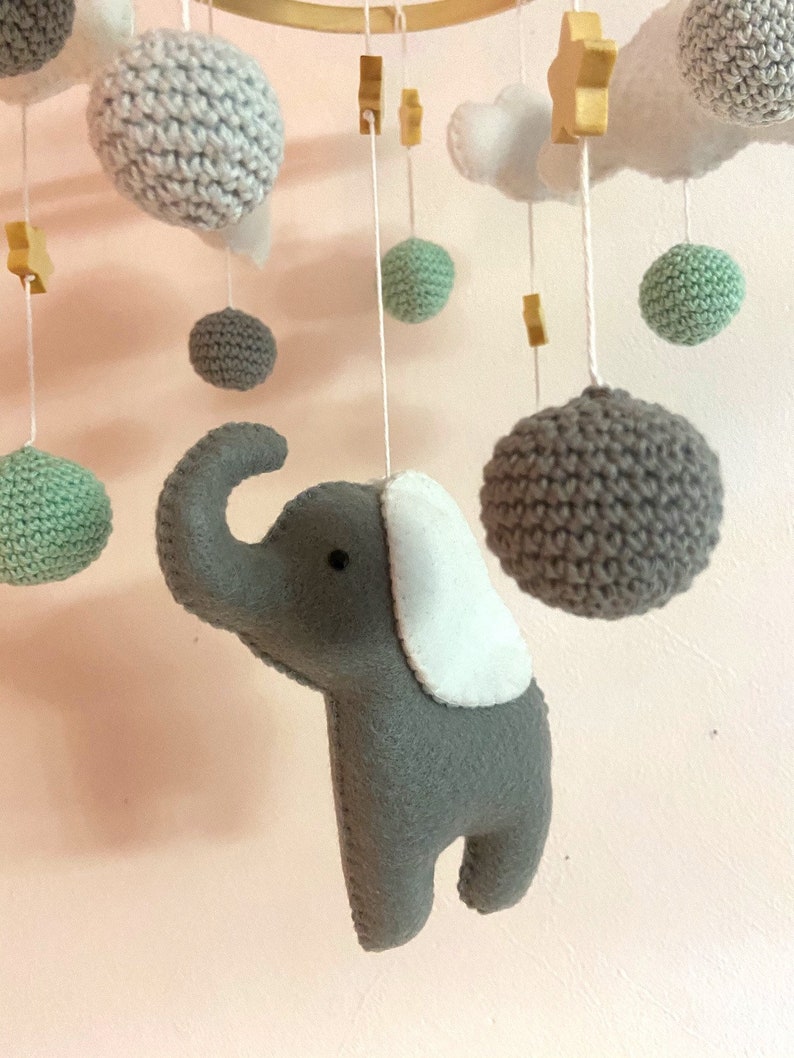 Baby Mobile Elefant Mint Bild 5