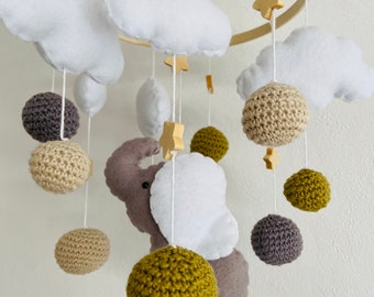 Baby Mobile Elephant Olive Green