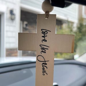 Boho car charm-cross car charm-farmhouse door hanger-rearview mirror charm-car accessories-rearview mirror accessories