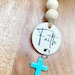 Cross Car Charm With Matthew 28:20 – Rear View Mirror Ornament, Religious Gift For New Drivers