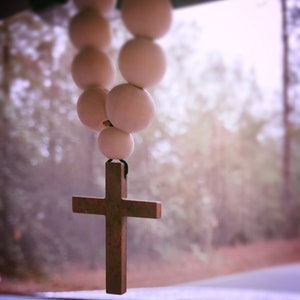 Boho car charm-cross car charm-farmhouse door hanger-rearview mirror charm-car accessories-rearview mirror accessories