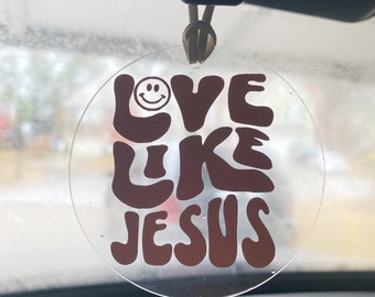 Love like Jesus Car charm- Christian car charm- Jesus car charm- Christian gift- Stocking Stuffer-car accessories-rearview mirror