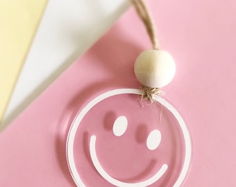 Happy face car accessory| rear view mirror charm | car accessories | happy car charm-car accessories-rearview mirror accessories
