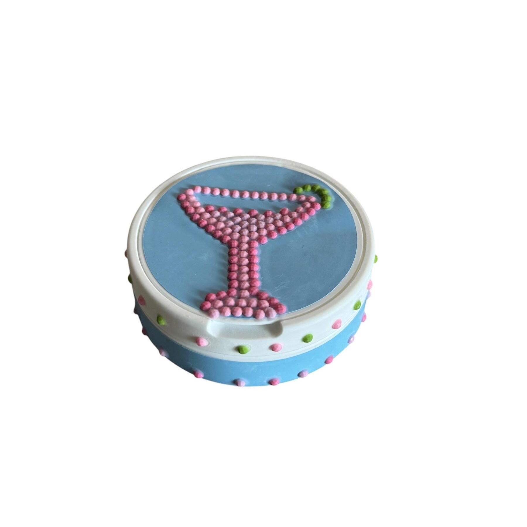 Reusable Nictonie Pouch Container Storage VELO ZYN ONN Home-Made Bedazzled Reusable Cute Simple Western Chic Martini Glass Blue Pink