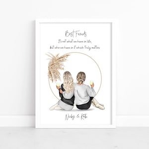 Best Friend Print, Personalised Print, Quote Wall Art, Best Friend Gift, Birthday Gift for Her, Gift for Friend, Bestie Gifts, BFF Gift