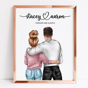 Personalised Couple Print | Couples Gift | Gift for Her | Boyfriend Girlfriend Print | Customised Couple Gift | Anniversary Gift | Valentine