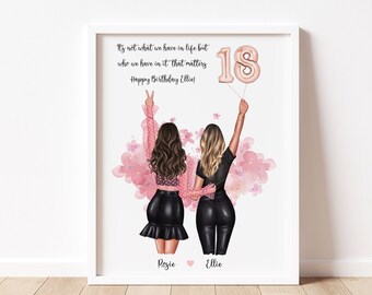 Details about   Personalised Friendship Birthday Print Custom Gift Best Friends Family Present 