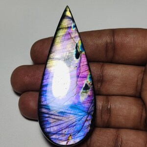 Very Very Unique And Rare Collection!! Purple Flashy 76×30×9.50MM Labradorite cabochon 190Carats Loose Gemstone Best For Jewelry!!