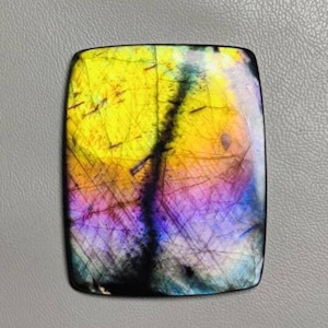 Super Gorgeous!! AAA++ Quality Rainbow Flash Spectrolite Labradorite Cabochon From Finland 61×39×5.50MM CT 204 Best for Jewelry making!!