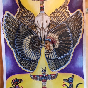 Art Print A4, Geestenwerelden, Indianen, Noord-Amerika