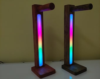 Wooden Headset Stand, RGB Led Headset Stand, Gaming Headphone Stand, Wooden Headphone Holder, Gaming Room  Decor, Argb, Gamer Gift