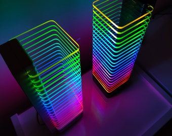 Torre luminosa a LED minimalista (2x torre), luce LED per decorazioni da gioco, Argb, decorazioni luminose RGB, sincronizzazione musicale, decorazioni LED per soggiorno, configurazione di gioco