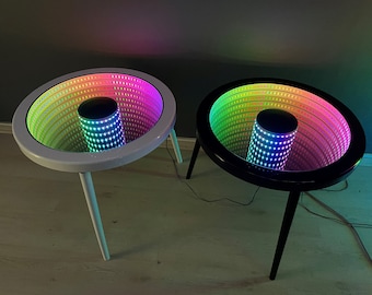 Infinity Mirror Coffee Table, Infinity Effect, Wooden Coffee Table, Color changing, Infinity Light, Led Light Decor, RGB led light table