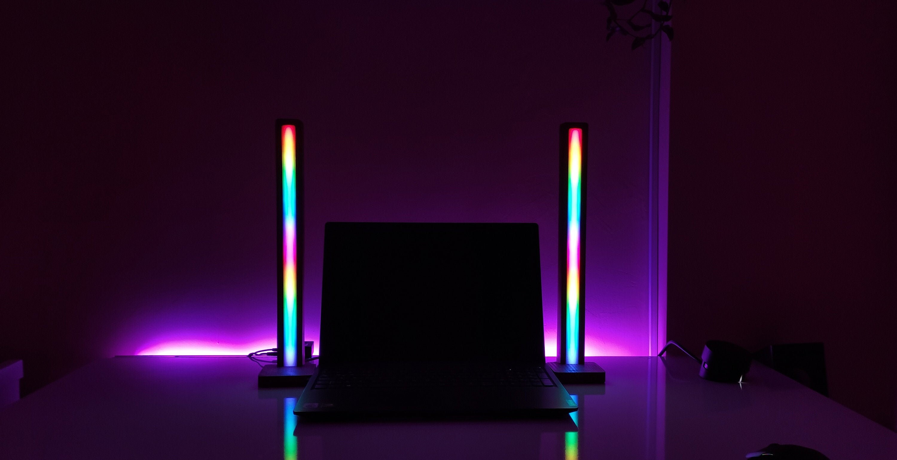 Minimalist Led Table Lamp 2x Lamps Gaming Pc Music Sync - Etsy