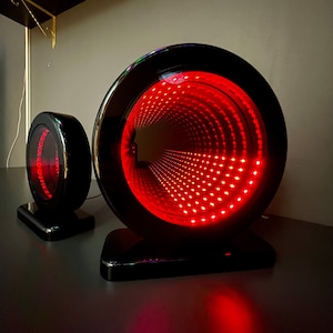 Infinity Mirror Stargate Portal, Infinity Night Light, Endless Mirror, Wooden Desk Lamp, Minimalist RGB Decor, Portal Mirror, RGB Lamp