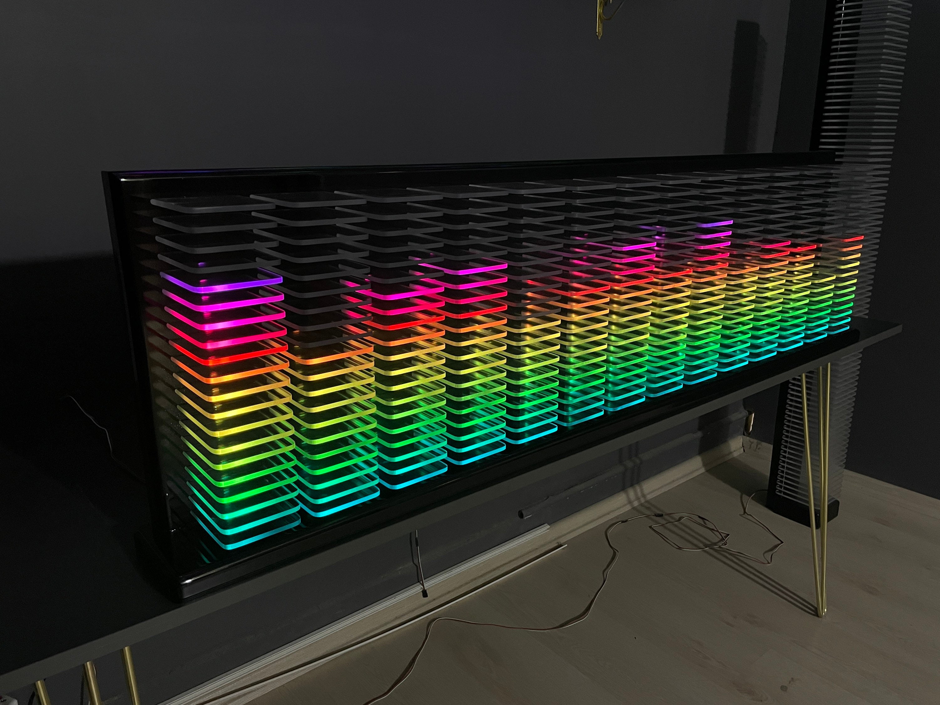 Music Spectrum Analyzer, RGB Led Light Decor, Sound Spectrum Visualization,  Gaming Decor, Musician Decor, Equalizer, Musical Lamp, VU Meter 