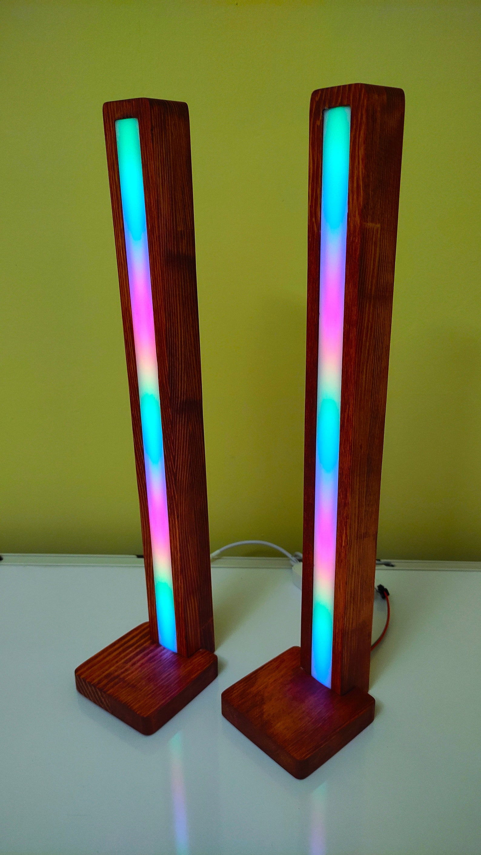 Minimalist Led Table Lamp 2x Lamps Gaming Pc Music Sync Etsy UK