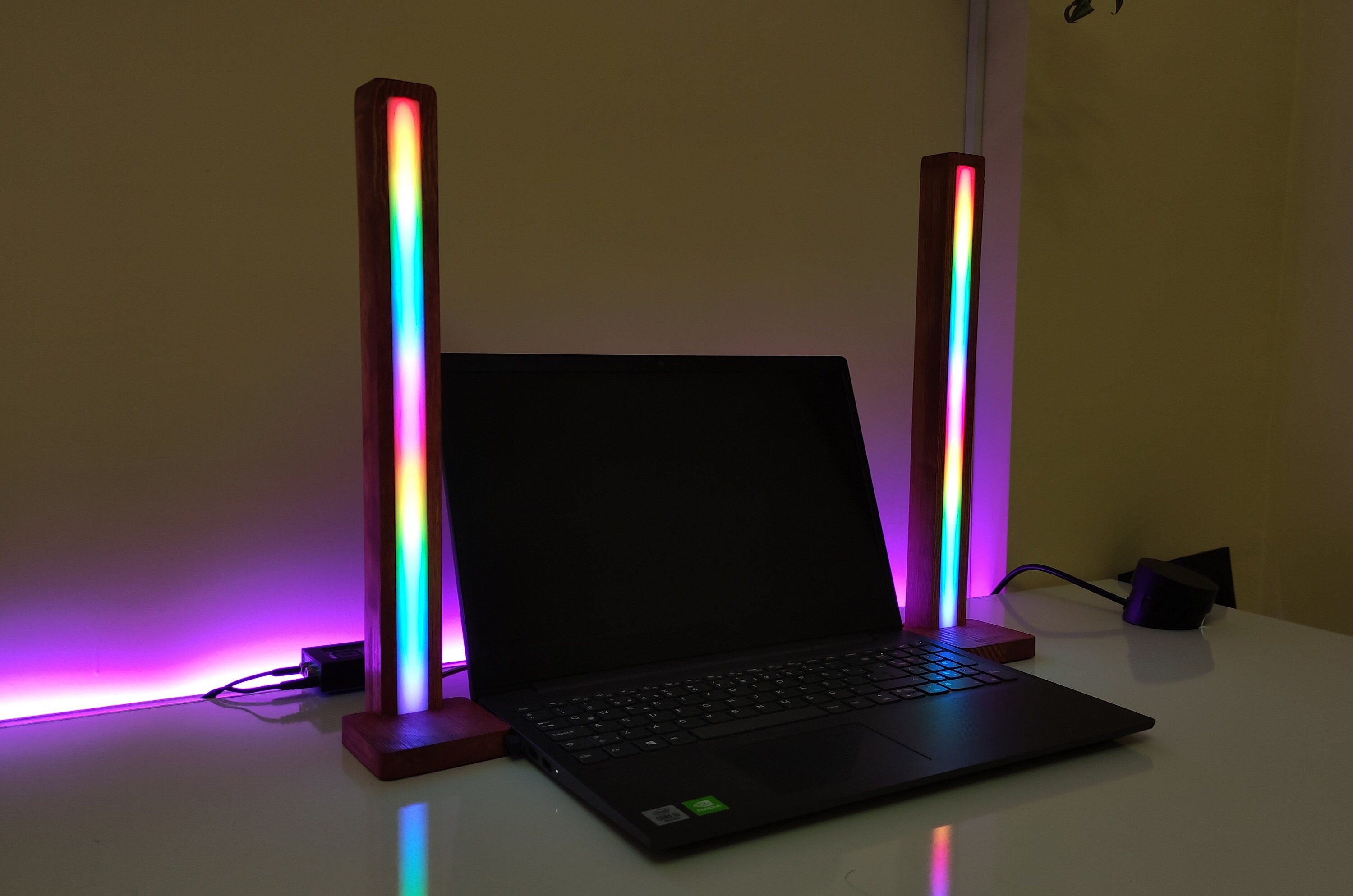Minimalist Led Table Lamp 2x Lamps Gaming Pc Music Sync Etsy UK