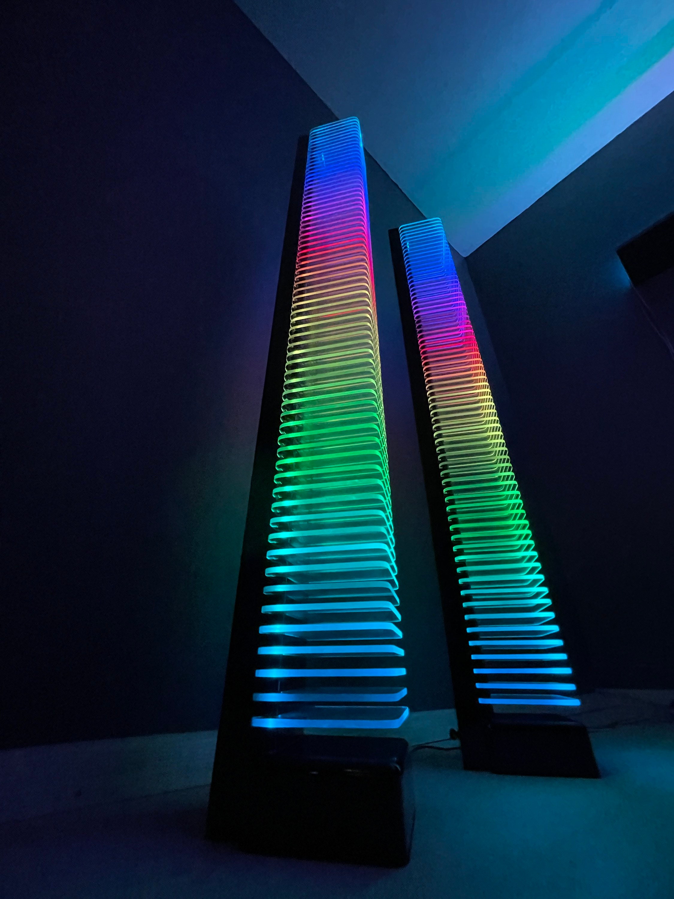 RGB Led Light Tower 2xlamps ARGB Led Floor Lamp Corner Etsy Canada