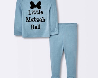 Little Matzah Ball Bow Jewish Baby Outfit