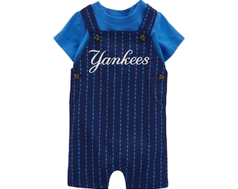 Ensemble salopette et t-shirt rayé Yankees pour bébé et tout-petit de 0 à 24 mois