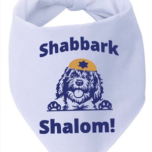 Shabbark Shalom Jewish Dog Shabbat Bandana and Tees