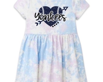 Yankees Heart TieDye Dress Girls and Baby 1 to 14 Years