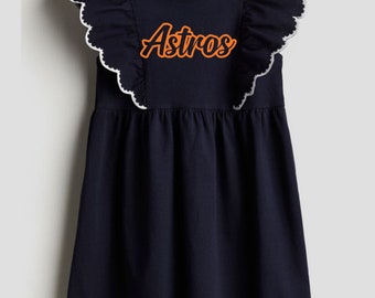 Astros Mädchen Kleid Marineblau mit Volants Ärmeln für 1 - 10 Jahre
