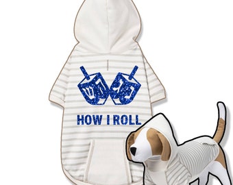 How I Roll Dreidel Jewish Dog & Cat Hoodie Sweatshirt